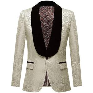 Men's Floral Paisley Tuxedo Jackets Shawl Lapel Formal 2 Piece Suit Blazer for Wedding Prom Dinner, XL