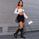 TEAIEUI Wide Calf Knee High Boots Chunky Platform Lug Sole Boots Stretch Knee-High Round Toe Riding Boots Women Elastic Tall Boots Black 11