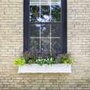 Mayne Fairview 60in Self-Watering Rectangular Window Box Planter, White Self-watering, All season, Fade resistant, Mounting brackets included, Built-in overflow