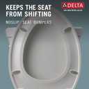 Delta Faucet Wycliffe Slow Close Elongated Toilet Seat with Non-Slip Seat Bumpers, Soft Close Toilet Seat Elongated, Toilet Seat Slow Close, White 811901-WH
