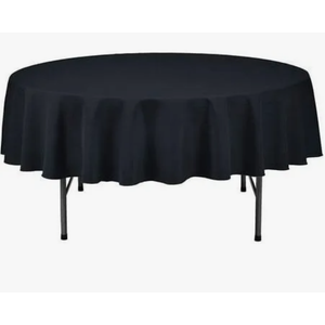JHDZDHY 50 Pack Premium Disposable Plastic Tablecloth 84" Round Disposable Heavy Duty Table Cover for Party Birthday Wedding Christmas (Black, Round) JHDZDHY 50 Pack Premium Disposable Plastic Tablecloth 84" Round Disposable Heavy Duty Table Cover for Party Birthday Wedding Christmas (Black, Round)