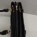 KKXIU Women Satchel Bags Handle Shoulder Handbags and Purses Pockets Zipper Leather Crossbody Bags (X-black Flower Pattern)