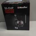 Mueller 12-Cup Drip Coffee Maker - Borosilicate Carafe, Auto-Off, Reusable Filter, Anti-Drip, Keep-Warm Function, Clear Water Level Window Coffee Machine, Kitchen Essentials & Accessories (Black)