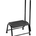Leekpai Step Stool with Handle for Adults，Seniors Heavy Duty Holds 350 lbs.Stepping Stool for Elderly Adults, Attractive Black for Kitchen