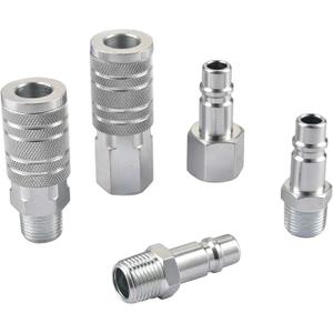 Yolass 1/2NPT Air Hose Quick Connection Accessory Set,1/2 Inch NPT Threads Size,2Pcs High Flow Air Coupler and 3Pcs Air Plug,Widely used in Professional Workplace,Home,Auto Repair and so on