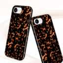 Jusy Magnetic Brown Tortoise Shell Phone Case for iPhone 16 Plus,Orange | Compatible with MagSafe,Cute Aesthetic Cheetah Leopard Design,TPU and PC Protective Shockproof Cover