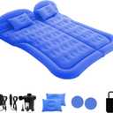 ISWEES Car Bed SUV Air Mattress, Car Air Mattress with Home Power Adapter, Electric Pump, 2 Inflatable Pillows and 2 Footrests for Back Seat, Side Seat,Trunk Sleeping, Thickened Camping Bed - Blue