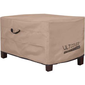 ULTCOVER Waterproof Patio Ottoman Cover Rectangular Outdoor Side Table Furniture Covers Size 32L x 25W x 18H inch (Brown)