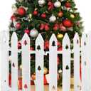 16" Extra Tall Fence for Christmas Tree,12PCS White Picket Fence Gate Barrier with Tree Patterns Christmas Tree Gate for Pets(24" H x 5" W Each)
