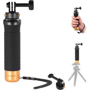 NEEWER Quick Release Floating Hand Grip for Action Camera, Underwater Handle Stick Mount with Detachable Camera Mount Adapter Wrist Strap, Compatible with GoPro13 12 11 10 9, GP23