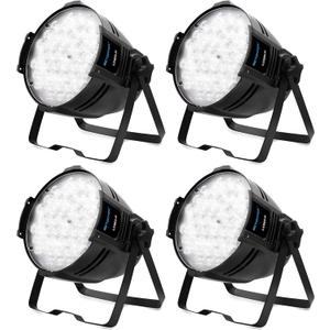 BETOPPER Stage Light DJ Washing Strobe Lights for Parties 54 LED Super Bright DMX512 White/Off White 5000 Lumens Par Lighting for Church Event,Wedding, 4Pack