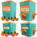 Automatic Chicken Feeder and Waterer Set(4 Buckets/2-3 gallons), Chicken Bucket Feeder Ports & Cup Waterer No Waste, Rain Proof Poultry Feeder, Avoid Small Animals, Suitable for Chicken, Duck, Turkey