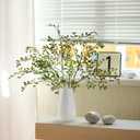 Ttranewsoo Artificial Greenery Stems, 43.3" Nandina Branches Tall Faux Plant Stems for Vase, Greenery Decor Stems Leaves Bunches for Shop Garden Office Home Décor,2Pcs,Orange