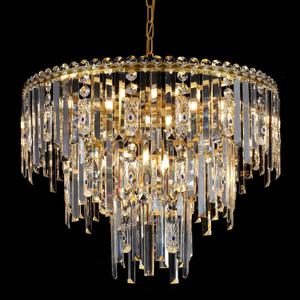 A AXILIXI Gold Crystal Chandeliers, 24 Modern Round Chandelier for Dining Room 3 Tiers 12 Lights Ceiling Pendant Light Fixtures Large Ceiling Chandeliers for Foyer Living Room Bedroom