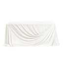 Ling's moment White Wedding Table Cloths in Velvet-Like Fabric, 9ft x 11ft, Fits 4ft/ 6ft Rectangular/ Round Sweetheart&Head Table for Wedding Reception, Bridal Shower, Birthday Decoration, Banquet