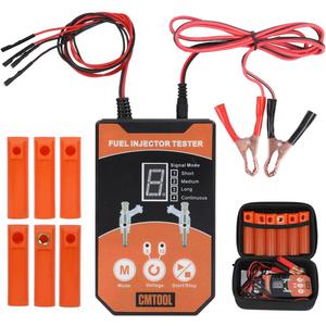 CMTOOL Fuel Injector Tester and Cleaner Tool Kit, Upgraded 6 Cleaning Adapters & 8 Pulse Modes, DIY Tool, Car Fuel Injector Cleaner Kit, 5V/12V Output Voltage Level