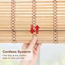 LUCKUP Cordless Roman Shades, Roll Up Bamboo Blinds for Indoor Windows, Light Filtering UV Protection Natural Bamboo Shades, Easy to Install for Home & Office, 30" W x 64" L, Natural