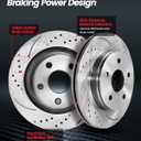 Front Brake Kit, Drilled & Slotted Brake Rotors and Pads Compatible with 2007-2017 Jeep Wrangler, 2018 JK, 302mm(11.9in) Brake Disc