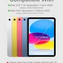 Hamile Keyboard Case for iPad 11th 10th Generation - 7 Colors Backlit Wireless Detachable Folio Keyboard Cover with Pencil Holder for iPad 11-inch A16 2025 10th Gen 10.9 Inch 2022 (Gray)