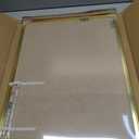 Linen Bulletin Board 24 x18 Inches, White Pin Board Vision Board, Gold Aluminum Framed Fabric Cork Board for Home Office Wall Decor, 10 Push Pins