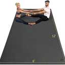 GXMMAT Large Yoga Mat 12'x6'/10'x6'/6'x8'(7mm), Extra Thick Workout Mats for Home Gym Flooring, Ultra Comfortable Non-Slip Quick Resilient Barefoot Wide Exercise Mat for Pilates, Stretching,Meditation