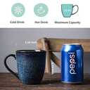 vicrays Coffee Mug Set, 12 Ounce, Set of 6, Ceramic Mug for Men, Women, Unique Glazed Mugs with Handle for Coffee, Tea, Milk, Cocoa, Cereal (Blue)