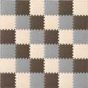ProSource Baby Play Mat, Soft Foam Floor Tiles for Kids, Interlocking EVA Panels for Playpen Use, Crawling Development Surface, Safe Non-Toxic Toddler Flooring, 36 Tiles, Brown/Beige/Gray