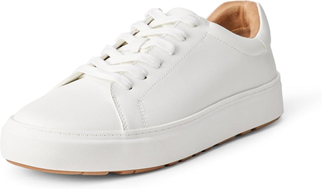 Amazon Essentials Women's Low Top Classic Sneakers (13, White)