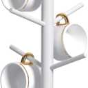 Dorhors Mug Holder Tree,Coffee Cup Holder with 6 Hooks, Wood Mug Rack for Counter,Coffee Bar Accessories and Orgnizer Station,White