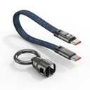 A.S USB C Cable Keychain Charger Cable, Short 240W PD Fast Charging Cord, USB C to USB C Cable 480Mbps Data Transfer, Thunderbolt 3 for MacBook Android Auto External SSD Type C Devices(1 Pack/0.49ft)
