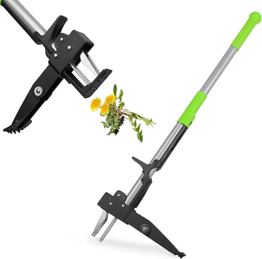 ORIENTOOLS 4 Claws Weed Puller Tool, Stand Up Weed Puller with Long Ergonomic Handle, Weed Puller Tool Stand Up Heavy Duty, Dandelion Picker, Garden Tools for Weeding, Weed Remover Tool for Lawn, Yard