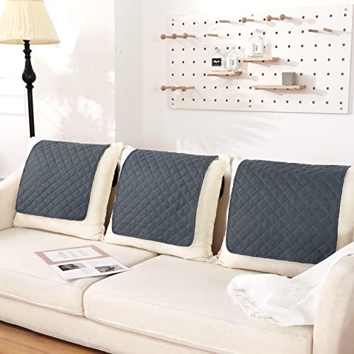 Moukeren 3 Pieces Recliner Headrest Protector Headrest Cover for Recliner Chair Sofa Covers Couch Chair Head Protector for Sofa Furniture Protectors(Gray) Pack of 3