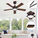 42 Inch Ceiling Fan with Lights and Remote, Smart APP Control, Dimmable with All-Setting Memory, Quiet DC Motor Reversible Blades, Damp Rated Modern Ceiling Fan for Bedroom Patio Living Room