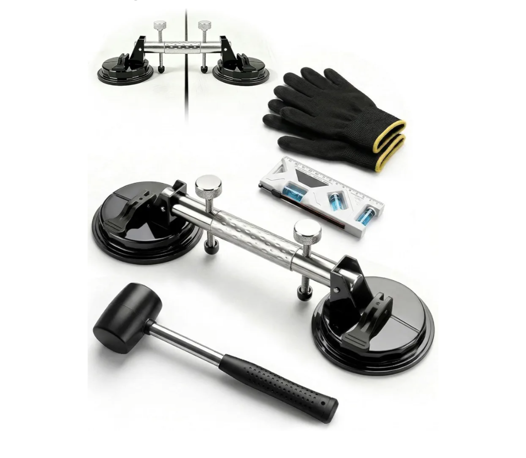 Aiuulu 3 Pcs Laminate Floor Gap Tightener Repair Tool Set, Heavy Duty Aluminum Flooring Suction Cup Tool Gap Fixer (Can not be Used on Rough or Uneven Surfaces)