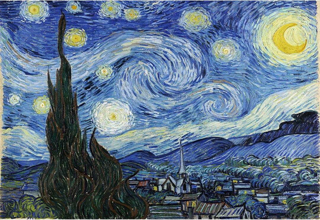Baocicco 12x10ft Vincent Van Gogh Artwork Starry Sky Backdrop Famous Post-Impressionism Oil Painting Photography Background Wallpaper Decoration Birthday Party Baby Shower Wedding Photo Studio Props