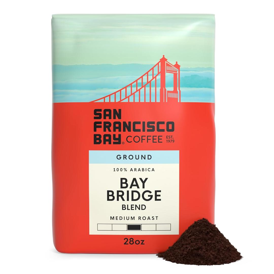 San Francisco Bay Ground Coffee, Bay Bridge Blend (28 oz Bag), Medium Roast Coffee (EXP 12/01/26)