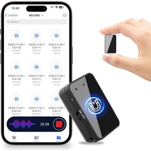 64GB Magnetic Voice Recorder- Mini Voice Recorder with Earphones, Type C Port Continuous Recording Device, Portable Mini Grabadora de Voz, Easy to Use Audio Recorder for Lectures, Interview, Meetings