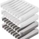 4PCS Silicone Soap Dishes for Shower, Upgrade Self-Draining Bar Soap Holder, Premium Sponge Holder for Sink, Kitchen, Bathroom, or Counter, Easy Clean, Can Extend Soap Life (White & Gray)