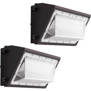 160W LED Wall Pack Light 2 Pack, Dusk to Dawn Photocell Wall Pack LED Exterior Light, 25600LM 6000K IP65 Wall Packs Outside Lighting [Eqv. 1200W HPS/HID] for Parking Lot, Yard AC120-277V