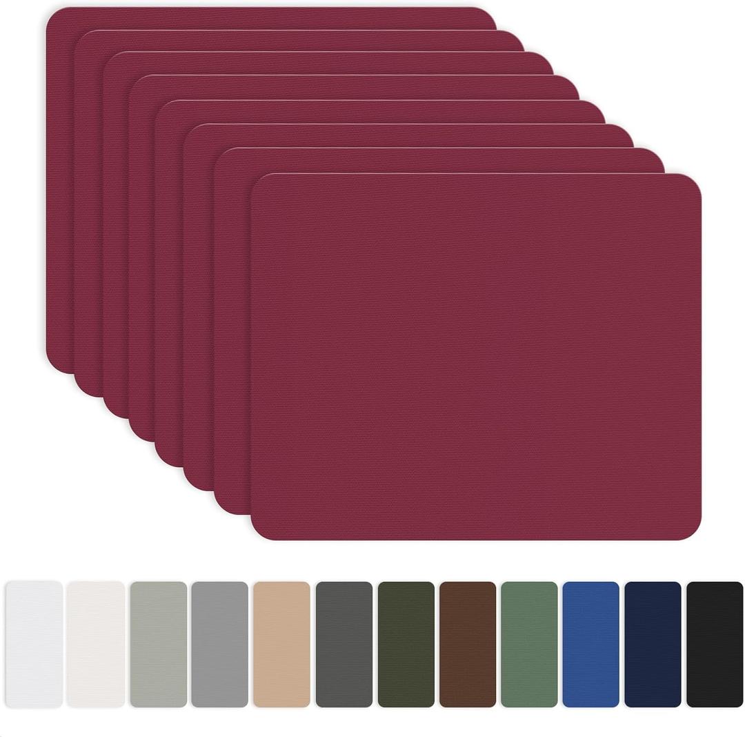 OAZ 8 Pieces 7.87 x 5.9 inch Nylon Repair Patches Nylon Fabric Patch Self-Adhesive Fabric Repair Tape Waterproof Lightweight Outdoor Gear Patch Kit for Down Jacket Clothing Tent Bag (Burgundy)