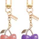 2Pcs Cherry Bag Charm Purse Charms Keychain-Bag Charms for Handbags- Cherry Keychains for Women-Purse Charm Gift for Women