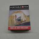 10400mAh Solar Fan with LED Lantern, Camping Fan with Solar Panel, 7W Rechargeable Solar Powered for Outside, Quiet Battery Operated Tent for Picnic, Barbecue, Fishing, Travel (Black)