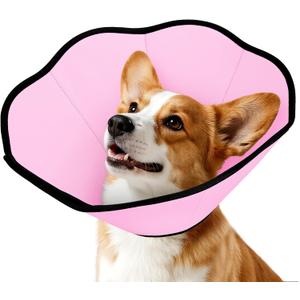 MIDOG Dog Cone Collar After Surgery, Soft Dog Cone Alternative to Stop Licking,Adjustable Elizabethan Recovery Cones for Small to Large Sized Dogs (Pink) Medium