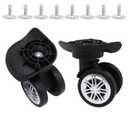 Luggage Wheels Replacement Kit, Suitcase Wheels Replacement with Screws, 360 Rotation Spinner Wheel, Mute Double Row Swivel Wheel for Luggage Suitcase Trolley (Black, 2PCS)