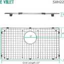 Serene Valley Sink Bottom Grid 22" X 14-1/2", Rear Drain with Corner Radius 3/16", Sink Protector SVH2215R, Medium
