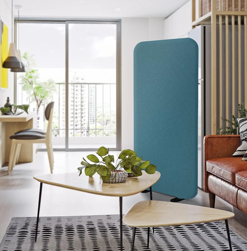 DECOLAB Freestanding Room Partition, Indoor Privacy Panel for Studio Apartment, Living Room, Bedrooms, Home Offices, Worksapces, Anti Scratch, 29"x65", Sapphire