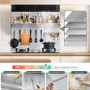 36"x24" Stove Backsplash, Stainless Steel Range Backsplash with Storage Shelf & Hooks - Easy Install Kitchen Splash Guard Wall Panel