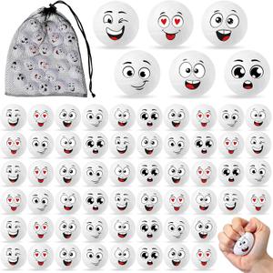 Shappy 48 Pcs Mini Volleyball Stress Balls Foam Sports Balls Squeeze Anxiety with Emotion 1.57 Inch Volleyball Toys with Drawstring Bag for Children Stress Relief Party Favor Games Toys