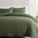 WDCOZY Olive Green California Cal King Size Quilt Bedding Sets with Pillow Shams, Oversized Lightweight Bedspread Coverlet, Bed Cover for All Season - 3 Pieces, 118x106 inches