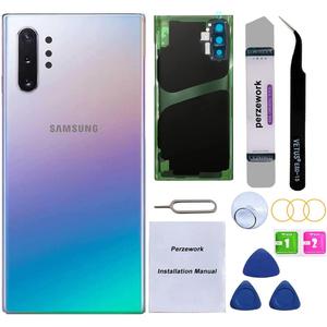 Rear Back Glass Replacement for Samsung Galaxy Note 10 Plus with Reparing Toolkit and Pre-Installed A-dhesive (Aura Glow)